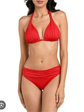 La Blanca red two piece bikini bathing suit set